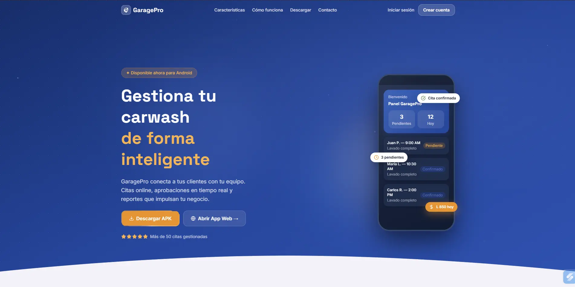 GaragePro - Sistema de Gestión para Carwash